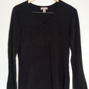White Stag black soot acrylic vneck sweater women's size medium(8-10)